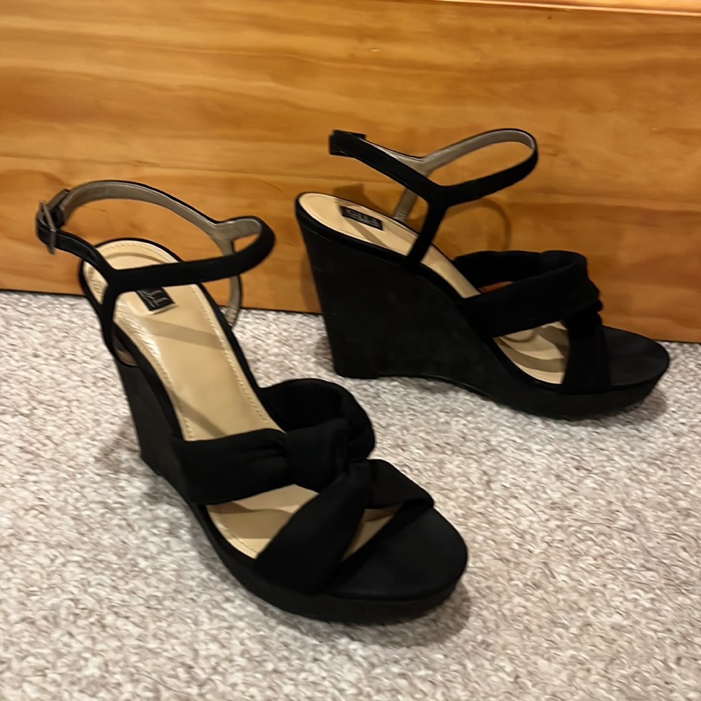 G.I.L.I. Knotted Front Wedge Ankle Strap Kahlie Black - Picture 7 of 14